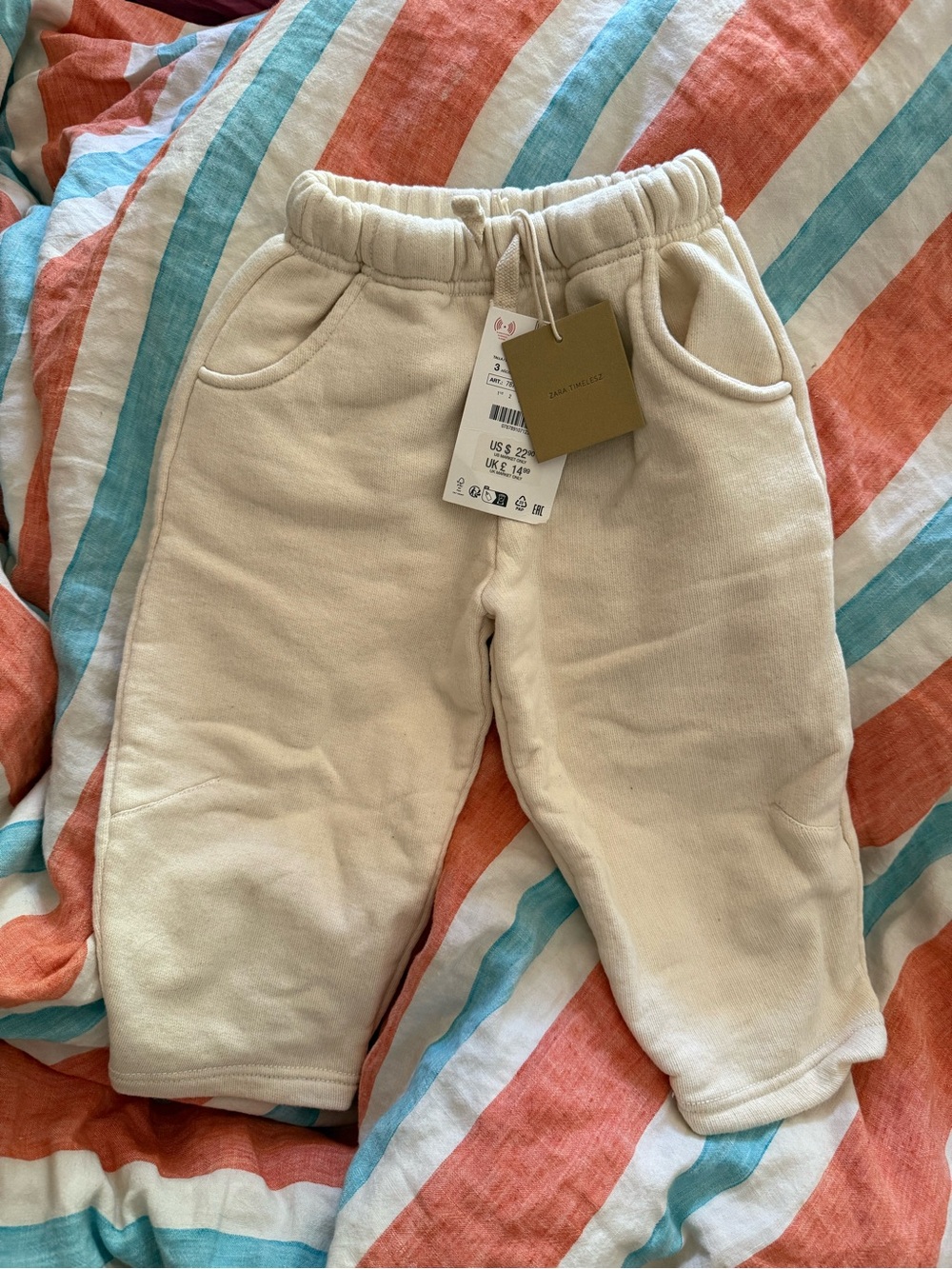 NWT Zara Timelesz Cream Kids Sweatpants